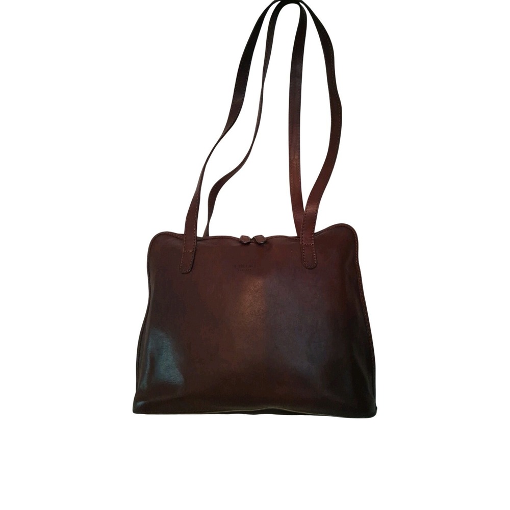 I Medici Firenze Brown Leather Shoulder Bag Made in Italy Tote Handbag
